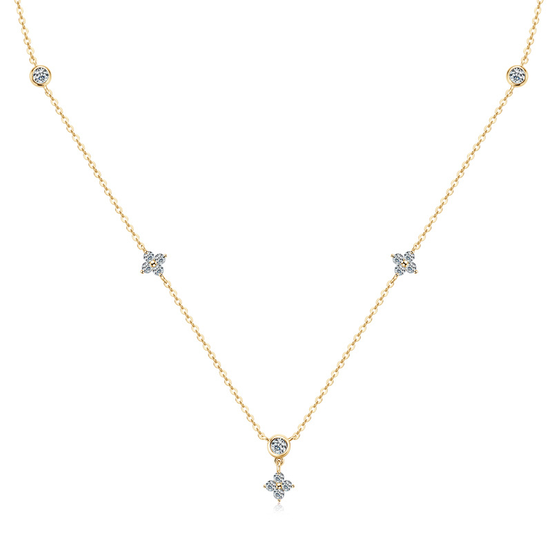 Una Four Leaf Clover Moissanite Necklace-VOOGME