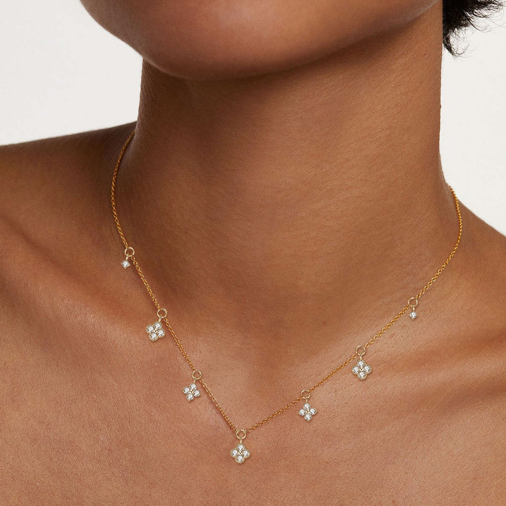 Creed Clover Moissanite Necklace