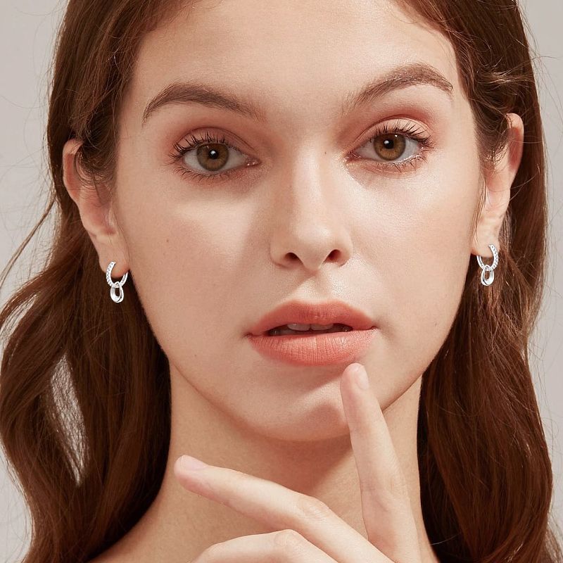 Double Hoop Moissanite Earrings-VOOGME