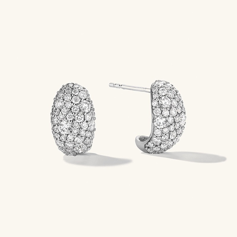 Dome Pave Hoop Earrings
