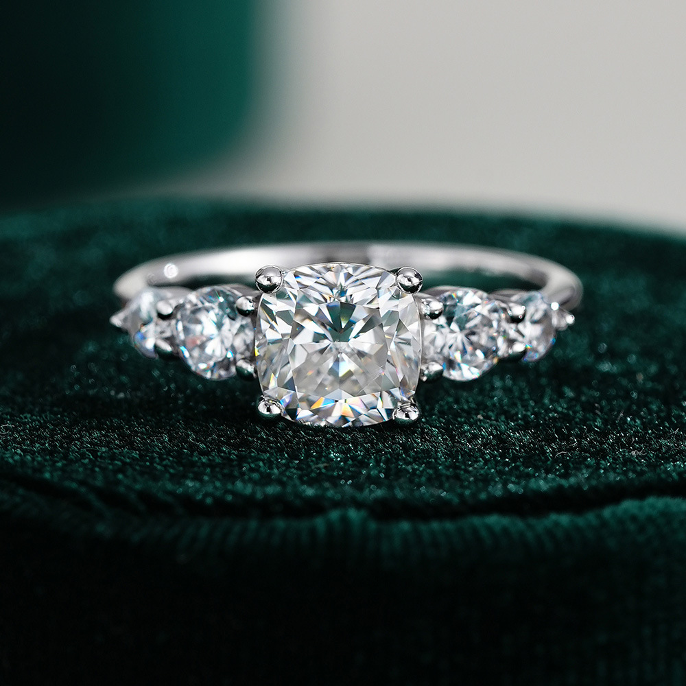 Five-Stone Cushion Moissanite Ring