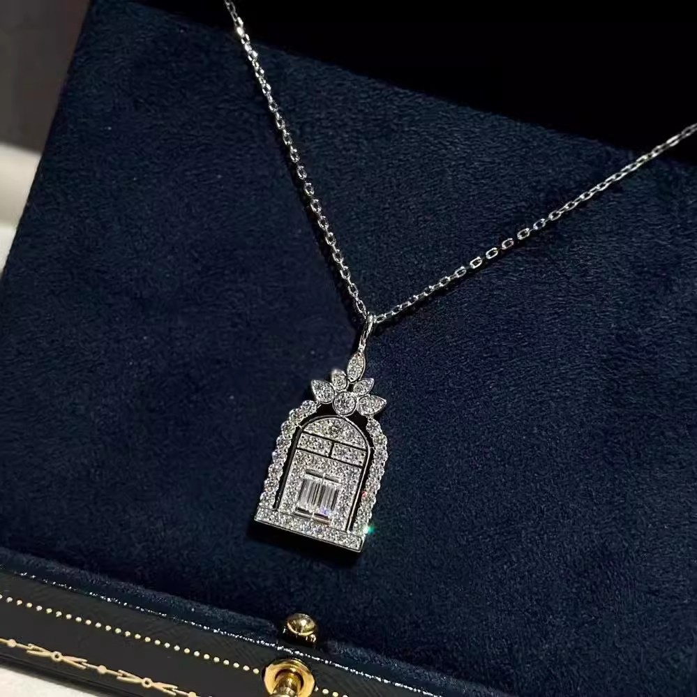 Heart Window Moissanite Necklace