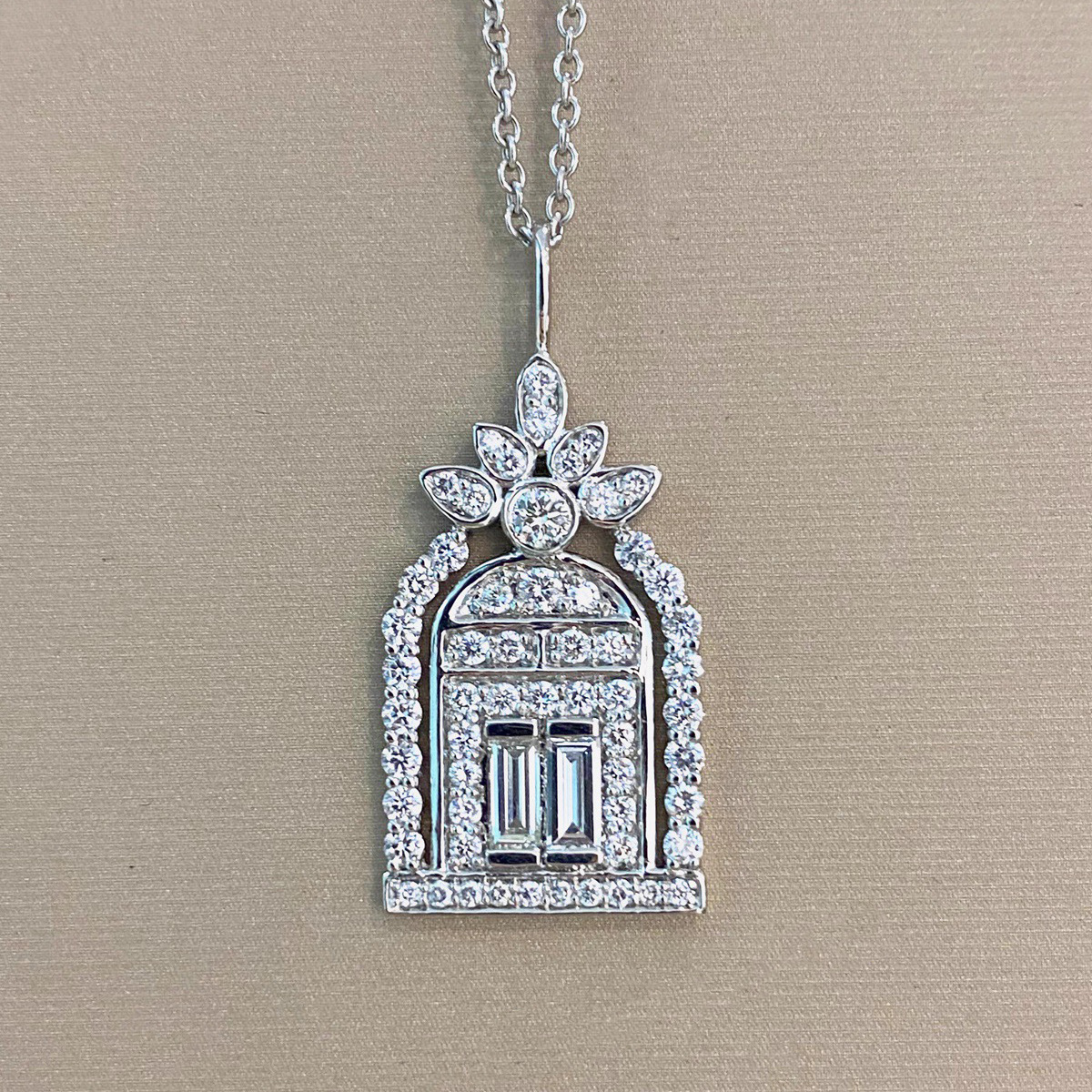 Heart Window Moissanite Necklace