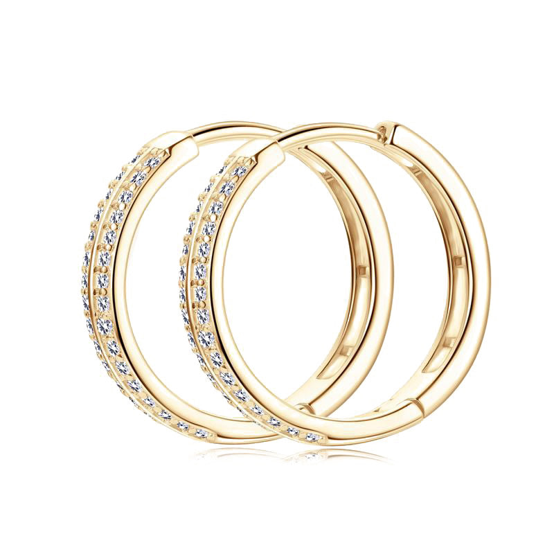 Inline Moissanite Hoop Earrings-VOOGME