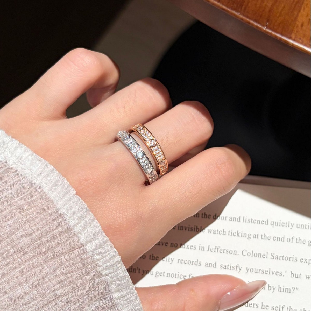 Cecile Round Moissanite Wedding Band