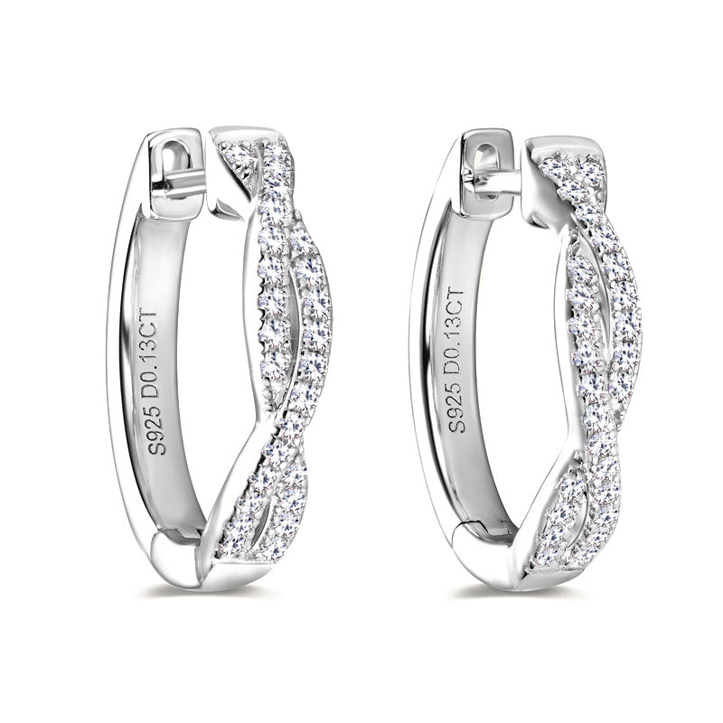 Twisted Moissanite Hoop Earrings-VOOGME