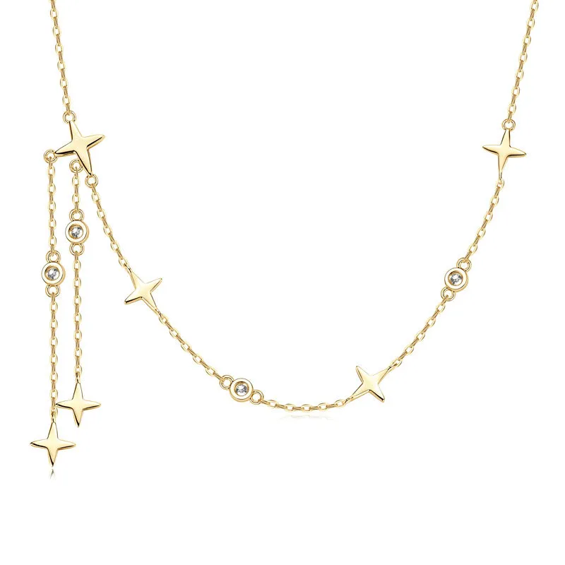 Star Tassel Moissanite Necklace