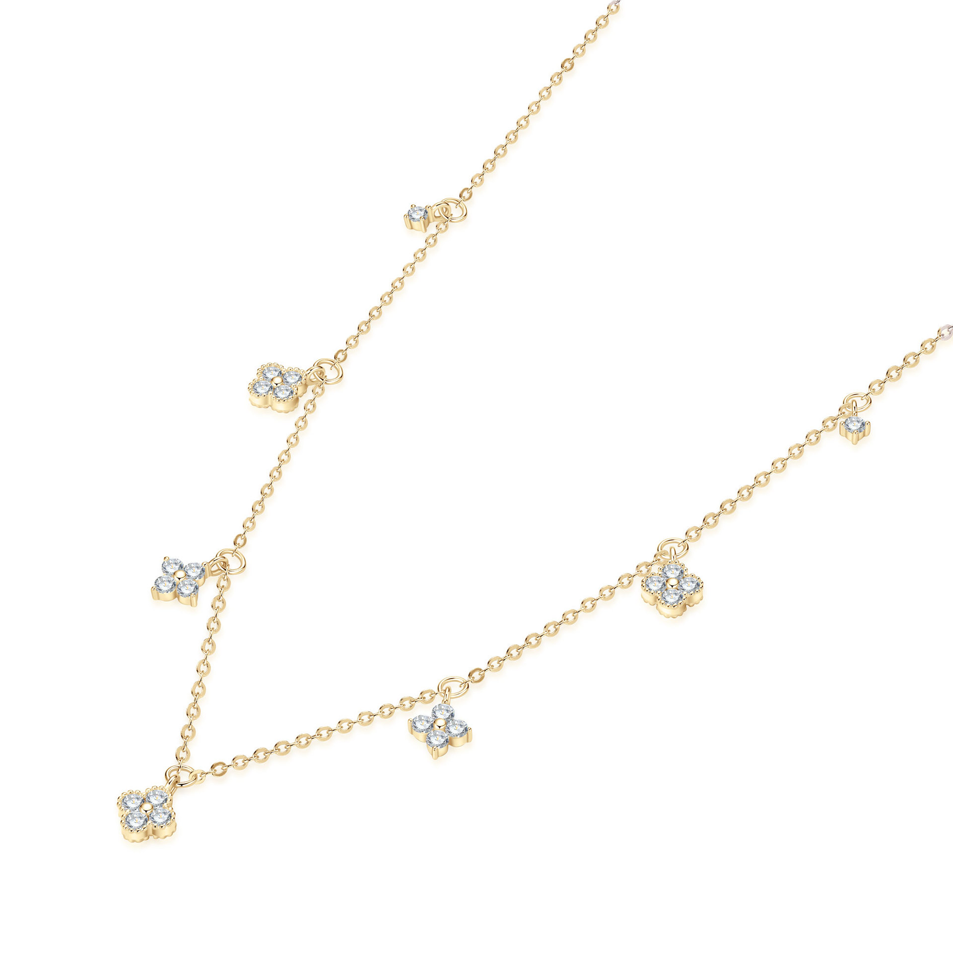 Creed Clover Moissanite Necklace