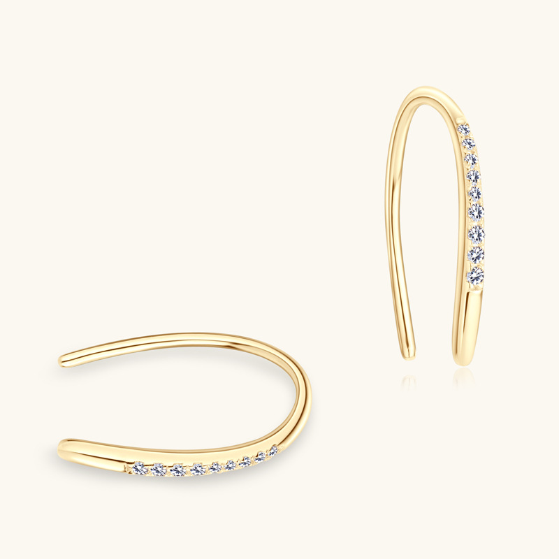 Ryan Geometric Moissanite Hook Earrings-VOOGME