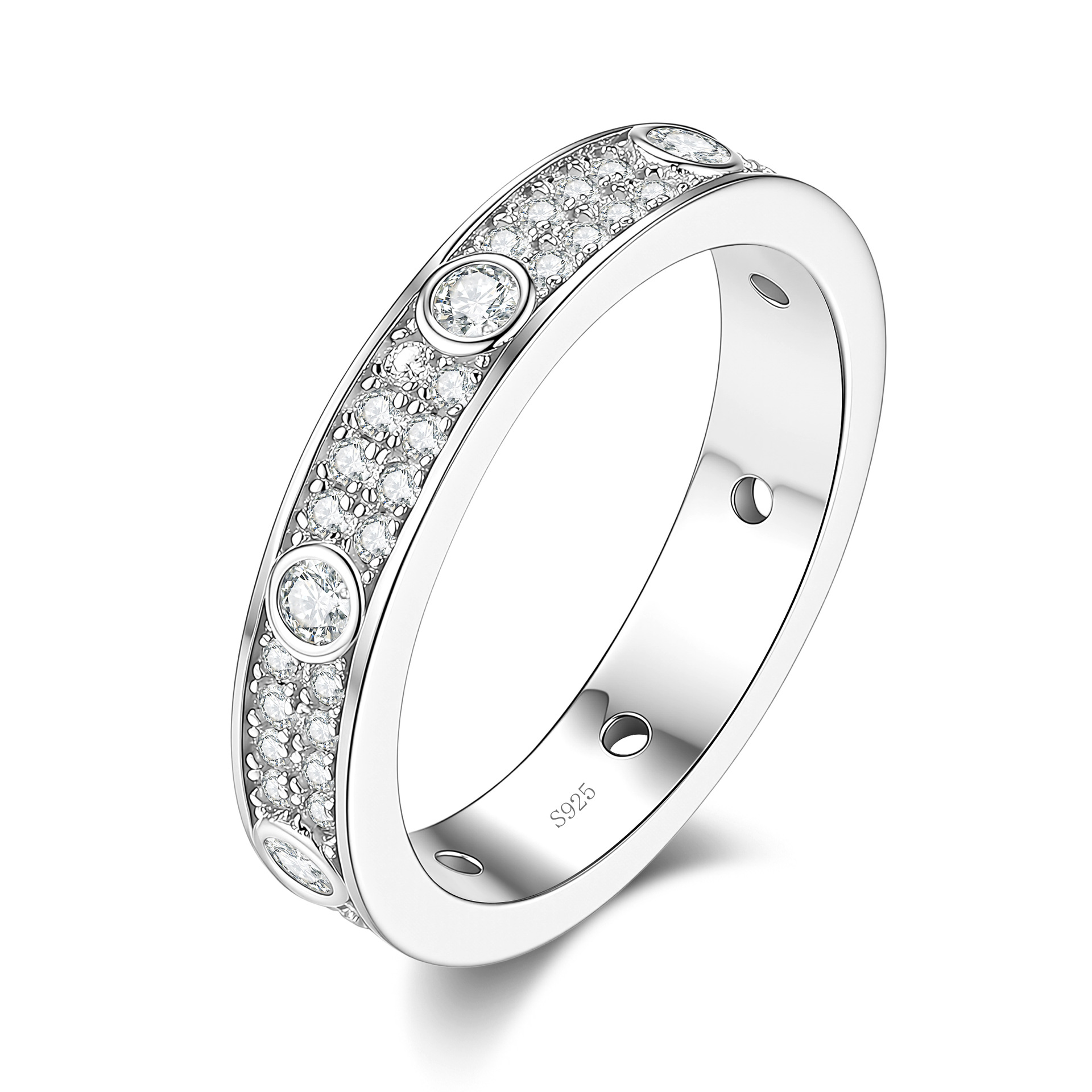 Cecile Round Moissanite Wedding Band