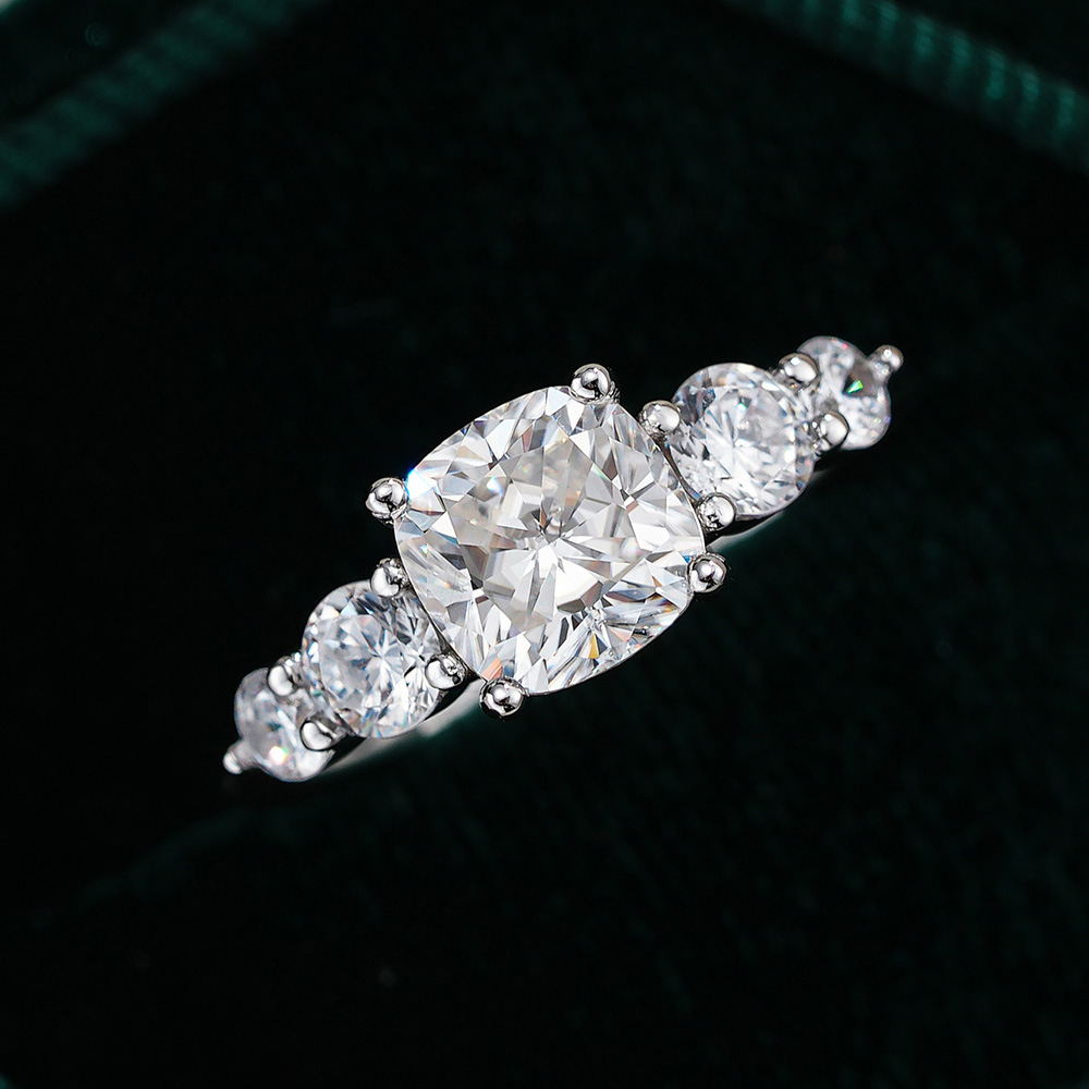 Five-Stone Cushion Moissanite Ring