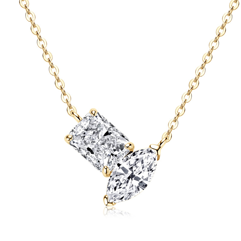 Radiant and Marquise Moissanite Necklace-VOOGME
