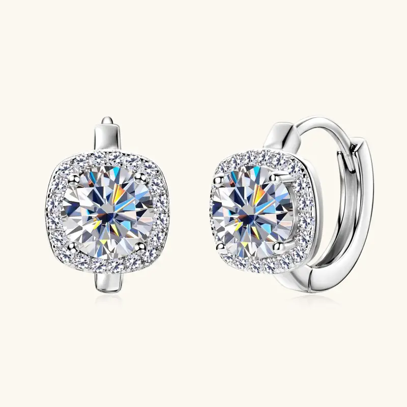 Nadine Square Wrap Moissanite Hoop Earrings