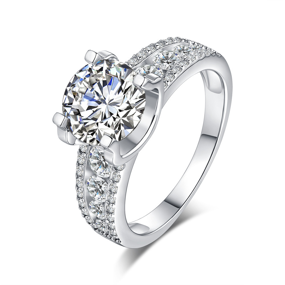 Channel Side-Stone Moissanite Ring