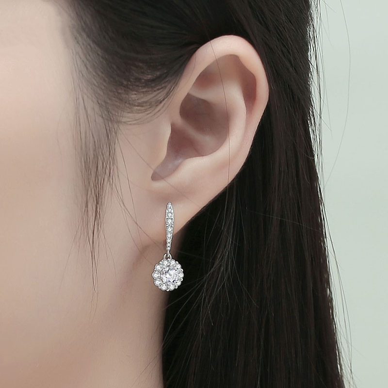 Flora Flower Moissanite Drop Earrings