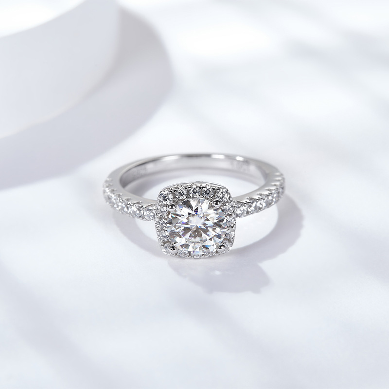 Square Wrap Moissanite Engagement Ring-VOOGME