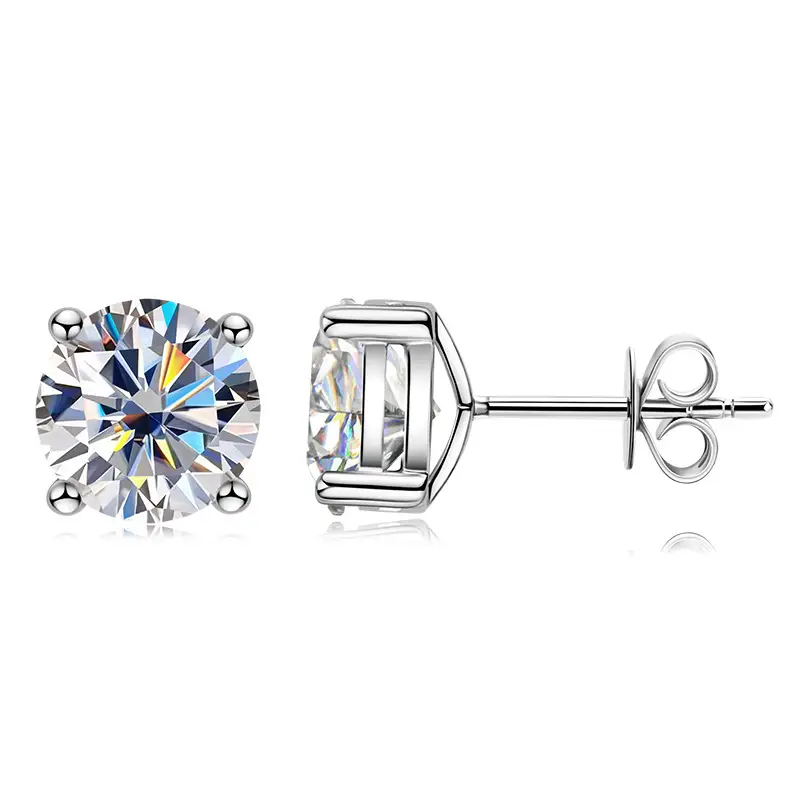 Classic Four-Prong Moissanite Stud Earrings