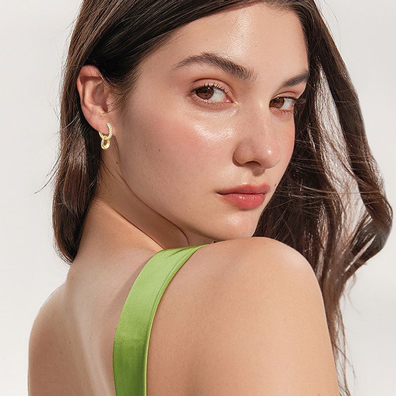 Double Hoop Moissanite Earrings-VOOGME