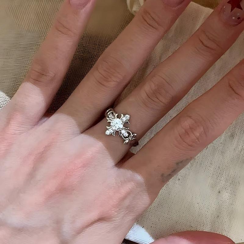 Luxury Cross Moissanite Ring