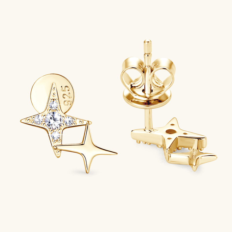 Quinn Star Moissanite Stud Earrings-VOOGME