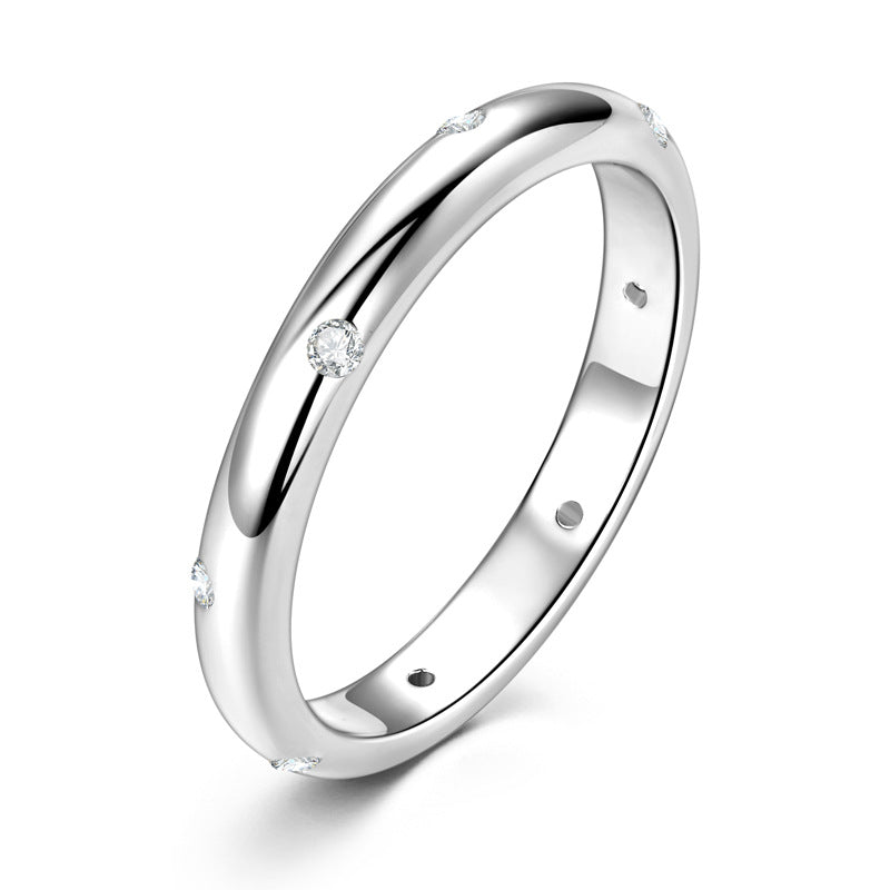 Simple Petites Stone Wedding Band-VOOGME