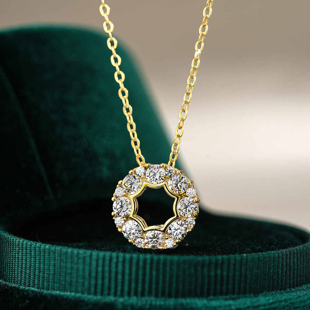 Angelic Halo Moissanite Necklace
