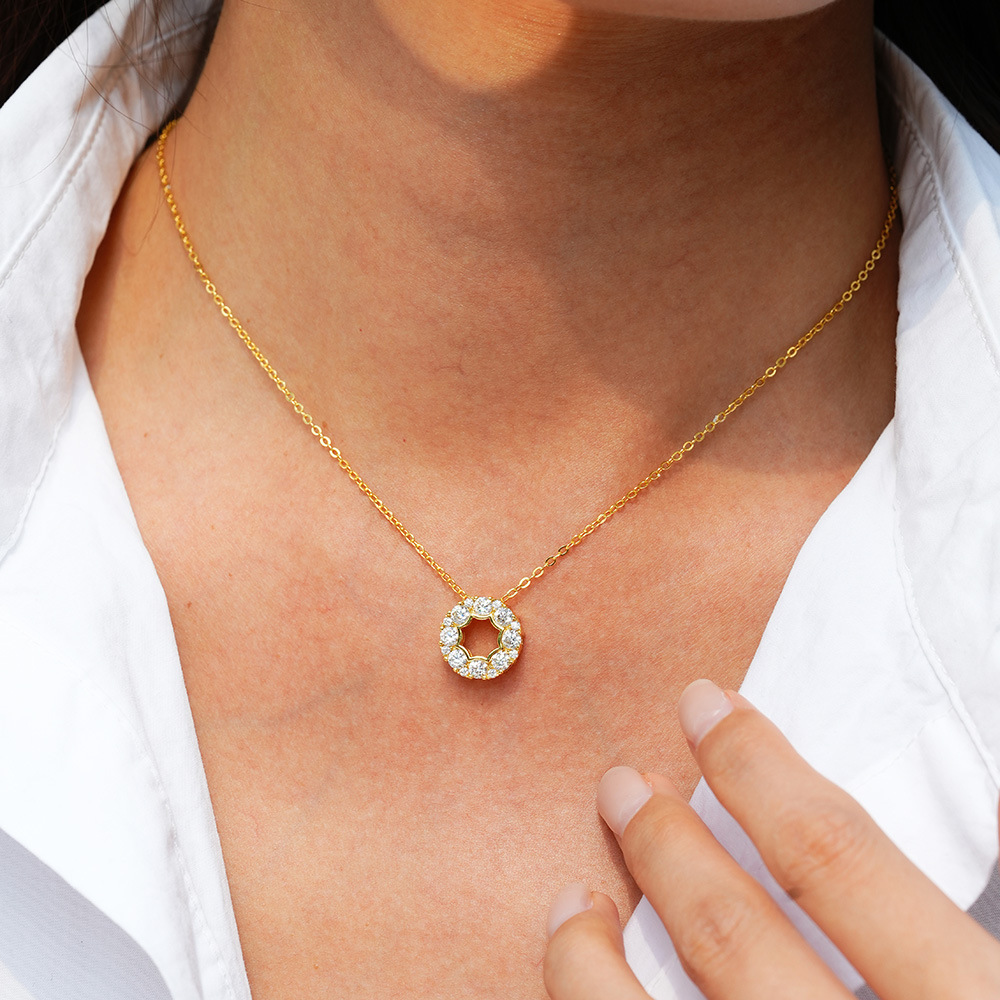 Angelic Halo Moissanite Necklace