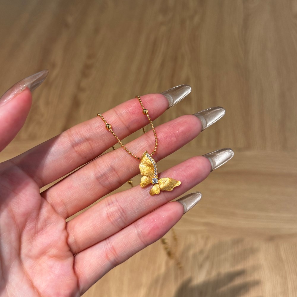Brushed Butterfly Jewelry Set