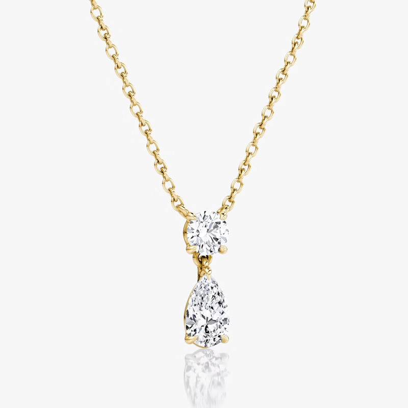 Duo Pear Moissanite Pendant