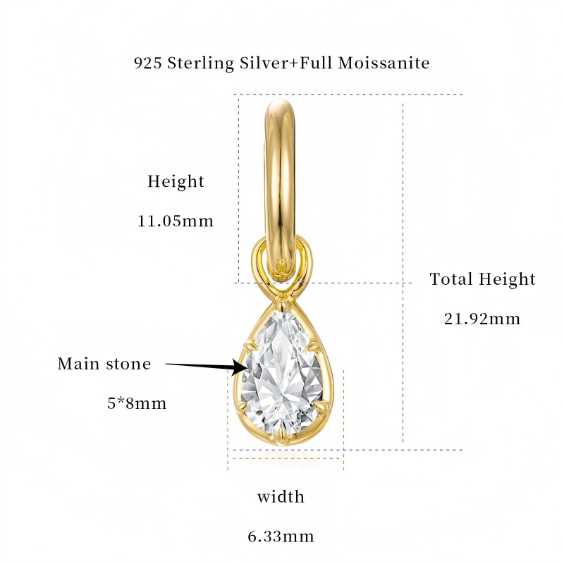 Pear Bezel Illusion Hoop Moissanite Earrings