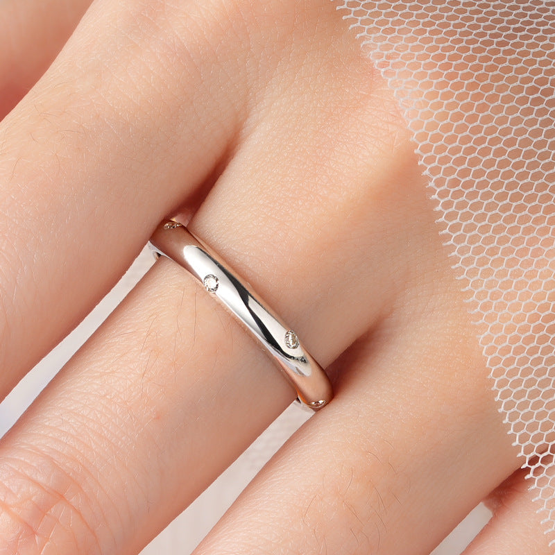 Simple Petites Stone Wedding Band-VOOGME