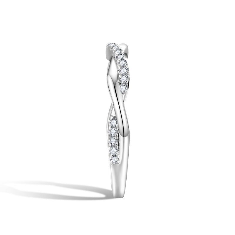 Infinity Twist Moissanite Wedding Band-VOOGME