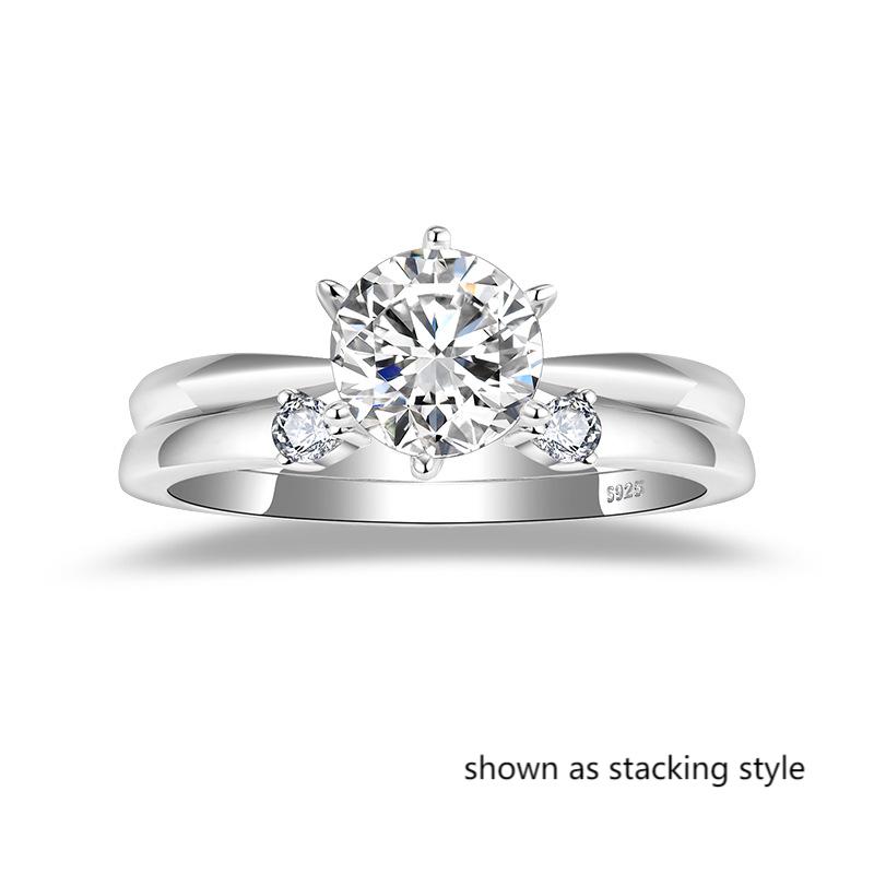 Twin Star Moissanite Wedding Band-VOOGME