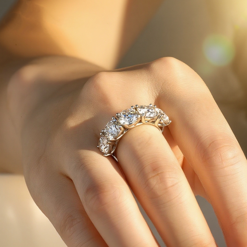 Camille Luxury Five-Stone Moissanite Ring