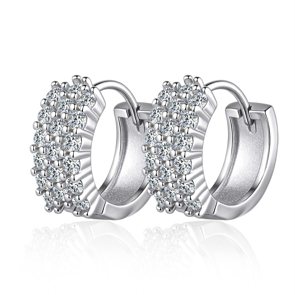 Gaia Three-Row Moissanite Hoop Earrings