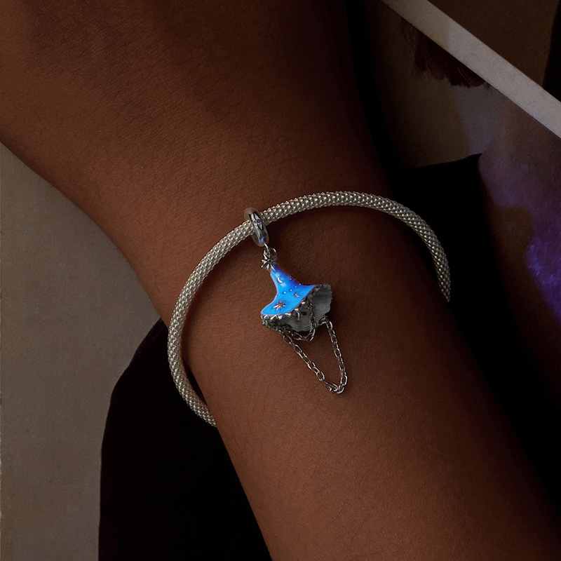 Luminous Witch Hat Silver Necklace
