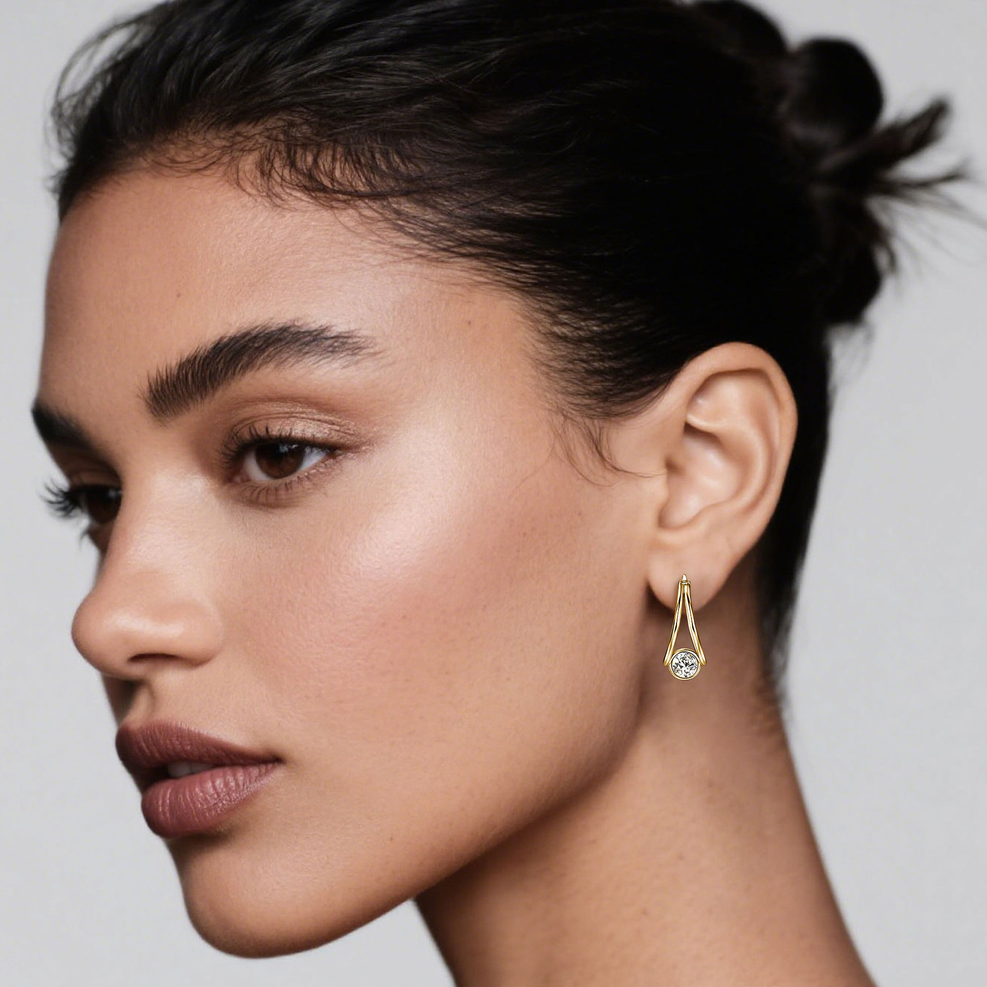 Double Layered Moissanite Hoop Earrings