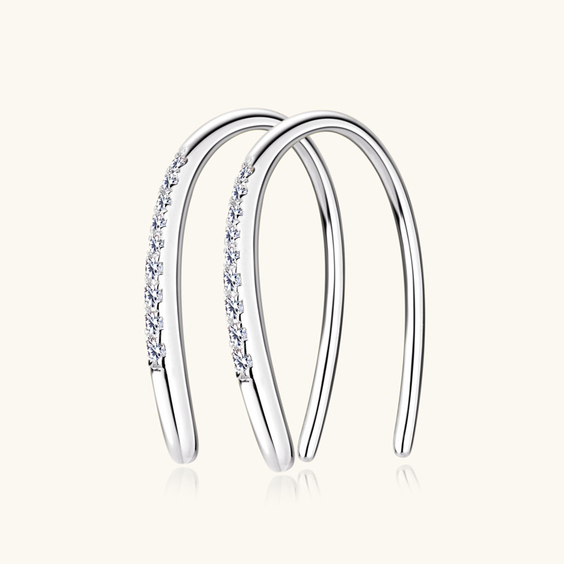 Ryan Geometric Moissanite Hook Earrings-VOOGME