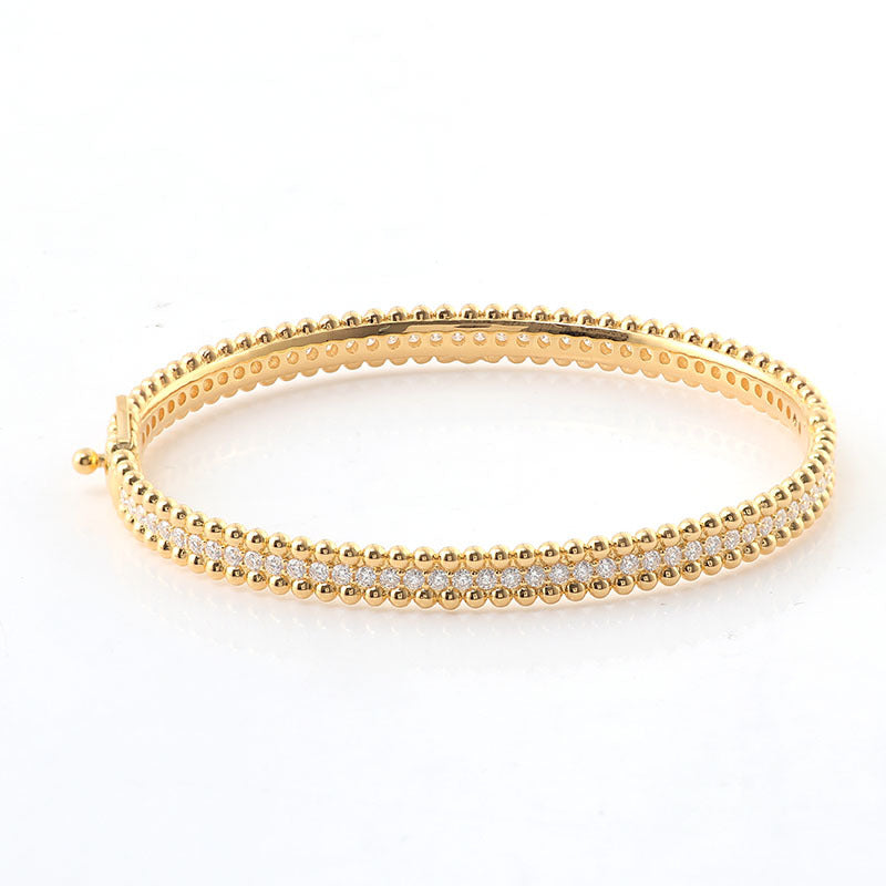 Moissanite Bead Border Bangle-VOOGME