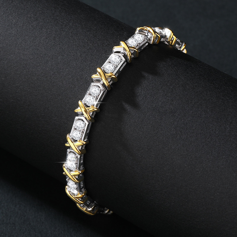 X Relief Moissanite Bracelet