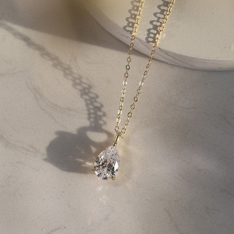 Pear Cut Moissanite Necklace