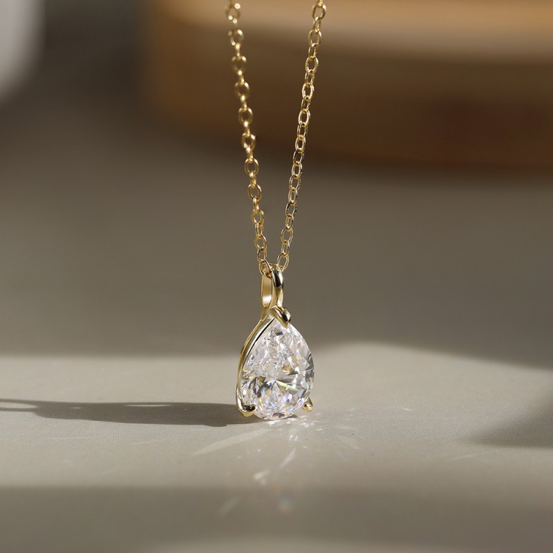 Pear Cut Moissanite Necklace