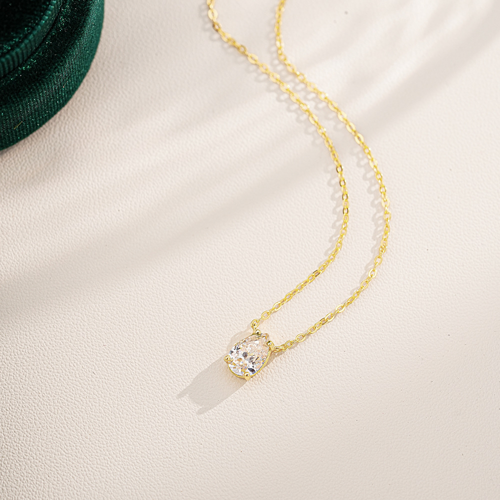 Classic Pear Cut Moissanite Necklace