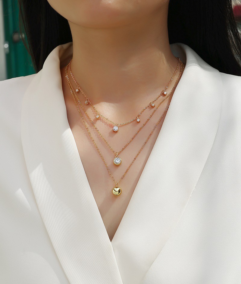 Granule Layered Moissanite Necklace