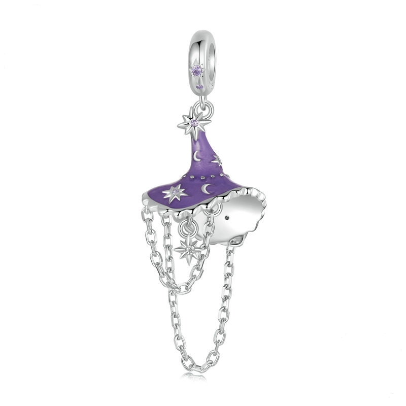 Luminous Witch Hat Silver Necklace