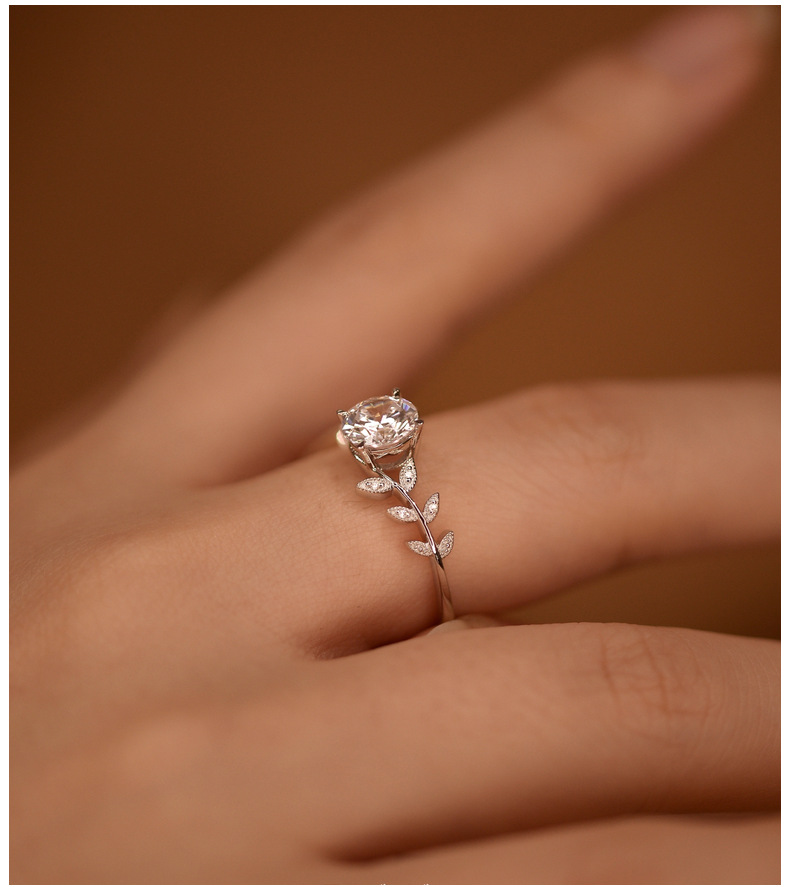 Rose Vine Moissanite Ring