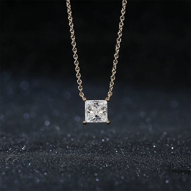 Classic Princess Moissanite Necklace
