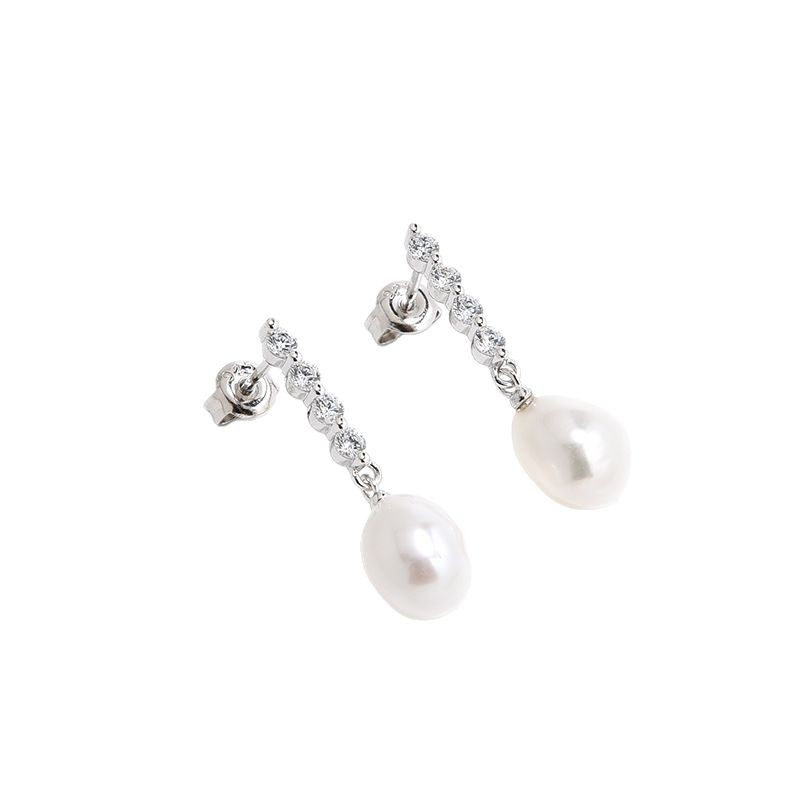 Four-Star Baroque Pearl Drop Earrings