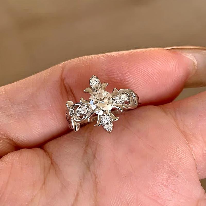 Luxury Cross Moissanite Ring