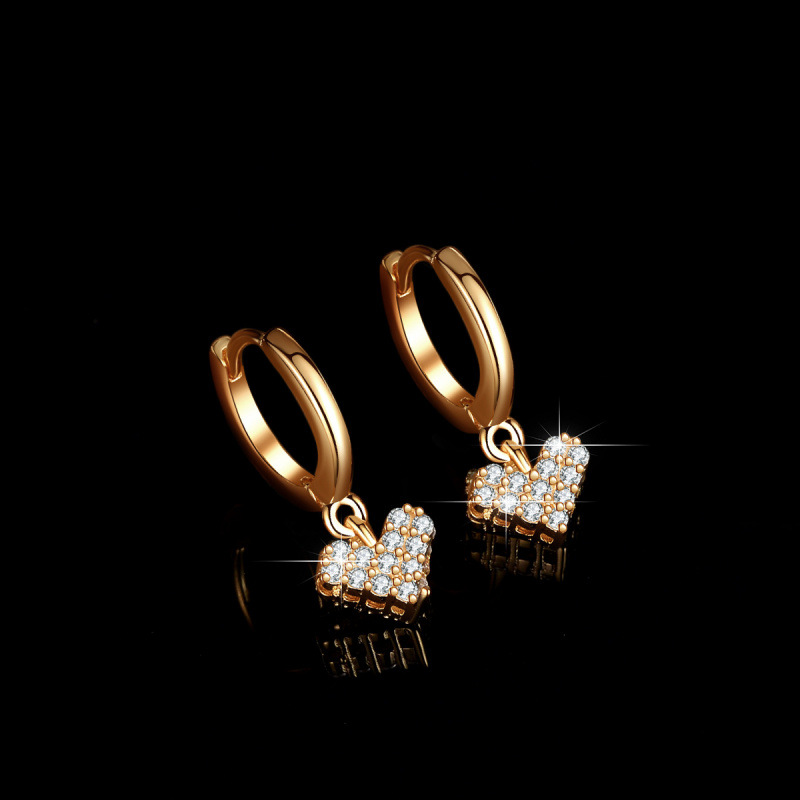 Heart Moissanite Drop Earrings